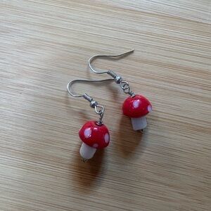Red Mushroom Earrings